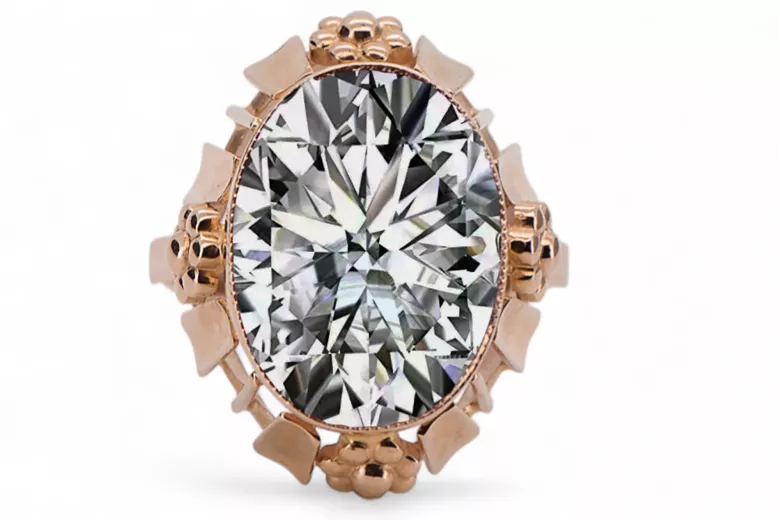 Vintage Ring Zirkon Originales Vintage-Roségold aus 14 Karat vrc043r